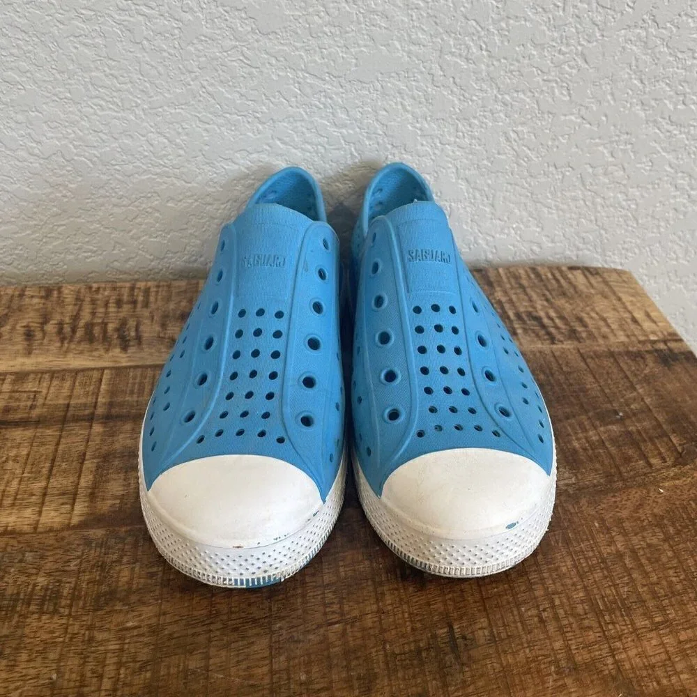 Saguaro Boy Blue Lightweight Quick Dry Slip On Beach Garden Water Shoes Sz 5 37